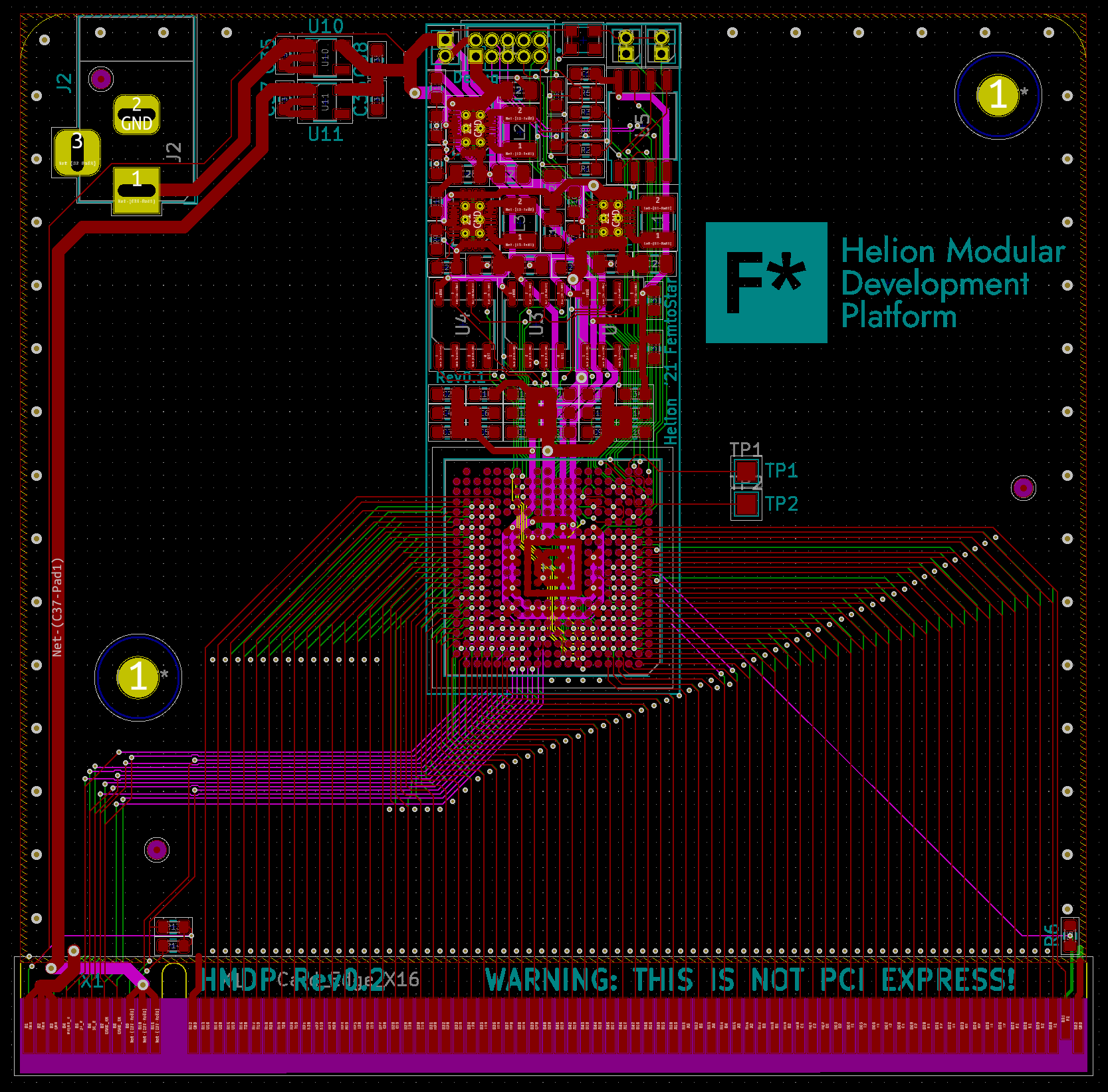 Board layout of HMDP board